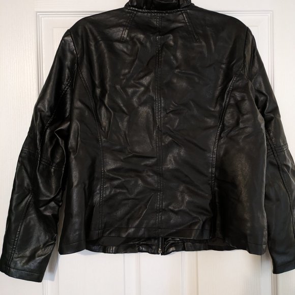 Roz & Ali Faux Leather Ruffled Jacket - Picture 5 of 6